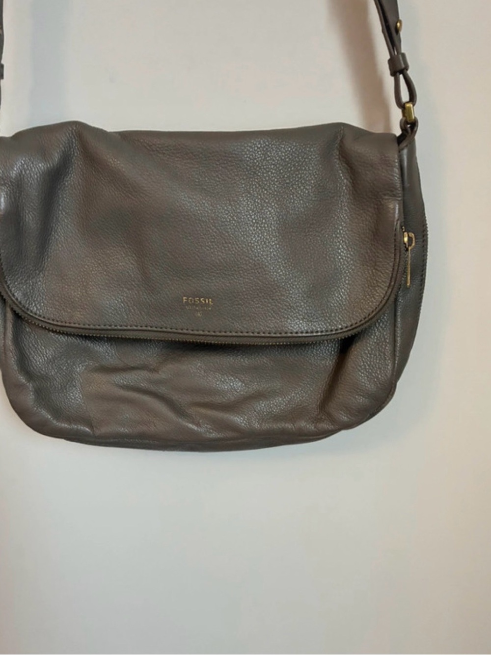 Fossil Gray Leather Crossbody Bag - Picture 8 of 16